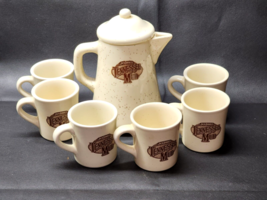 Jack Daniels TENNESSEE MUD  Speckle Stoneware Coffee Pot &amp; Mugs - 8 Piece Set - £38.51 GBP