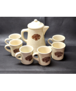 Jack Daniels TENNESSEE MUD  Speckle Stoneware Coffee Pot &amp; Mugs - 8 Piec... - £37.89 GBP