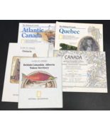 Lot of 5 Vintage Canada National Geographic Maps Quebec Atlantic Ontario... - £7.63 GBP