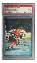 Bob Clarke Signed Flyers 1977 Topps Glossy #3 Trading Card Insert PSA/DNA Mint 9 - £99.63 GBP
