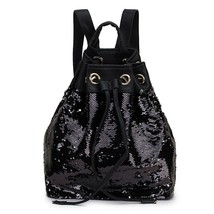 Fashion Trend Sequins Bucket Ladies Backpack Chain Bag Shoulder Bag Young Girl&#39;s - £39.78 GBP