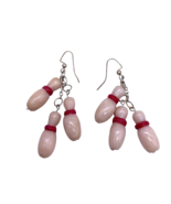 Vintage Bowling Pin Earrings Dangle Costume Jewelry Womens Fun Novelty D... - €23,79 EUR