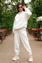 Two Piece Sets Casual Oversized Solid Female  Hoodie Suit Long Pant Set Women&#39;s  - £116.74 GBP