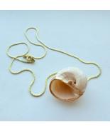 DAINTY SEA SHELL  DIPPED 24 GOLD COLORED  NECKLACE - $342.91 MXN