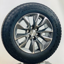 20&quot; GMC Sierra Yukon Gunmetal OEM Wheels Goodyear A/T Tires New Takeoff - £1,390.26 GBP