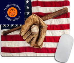 Vintage Baseball bat Mouse pad, Glove and Ball on a American PP-60  - £16.18 GBP