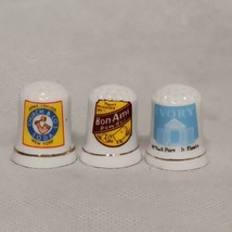 Arm &amp; Hammer Bon Ami Ivory Soap Thimbles 3 Advertising Ceramic - £12.82 GBP