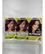 (3) Garnier Nutrisse 42 deep burgundy black Cherry Nourish Permanent Hai... - $27.15 CAD