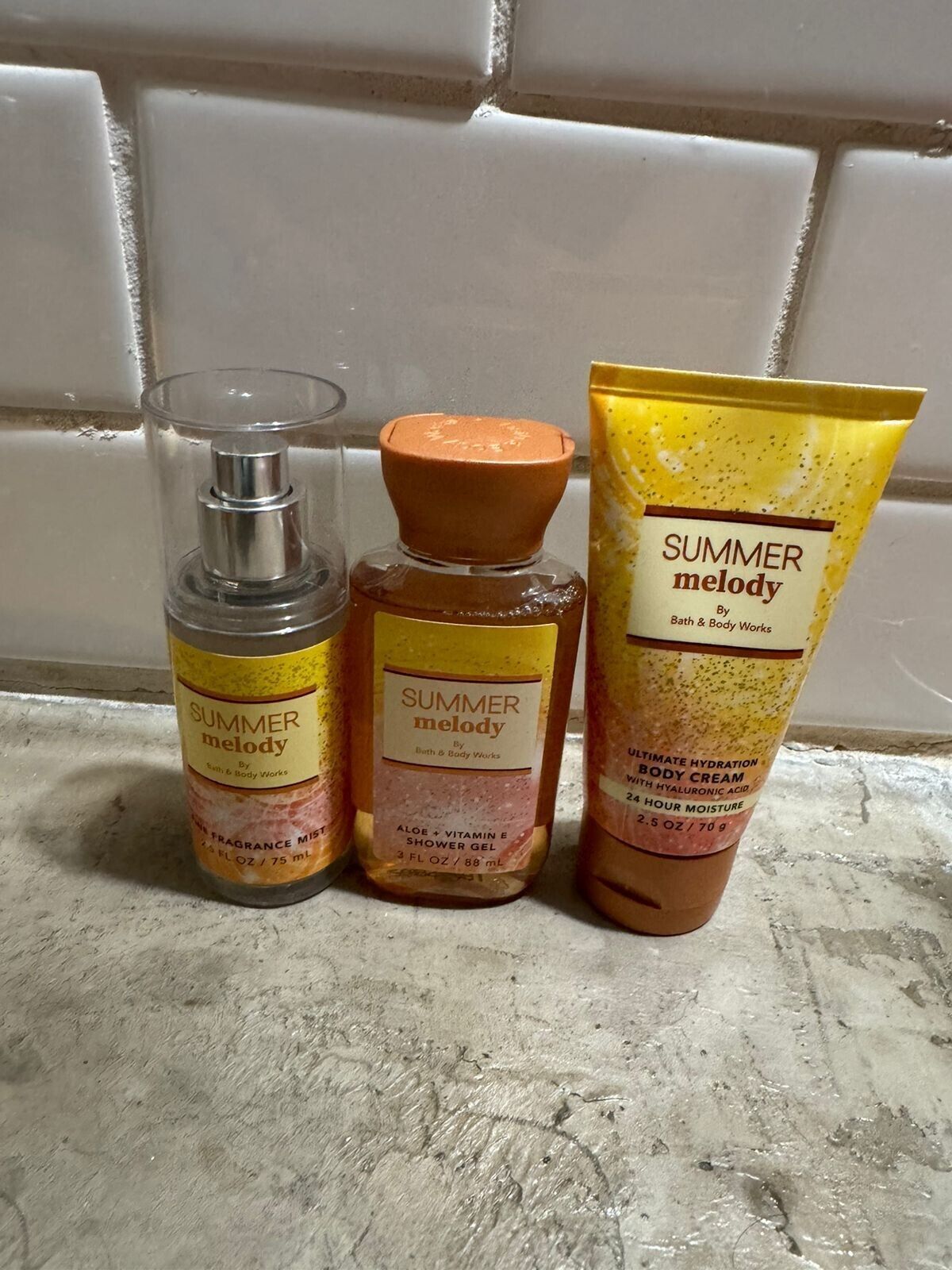 Set of 3 Bath & Body Works Summer Melody Fragrance Mist Shower Gel & Body Cream - $25.61