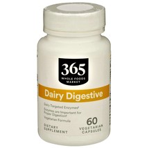 365 by Whole Foods Market Dairy Digestive Enzyme 60 Vegetarian Capsules - £21.16 GBP