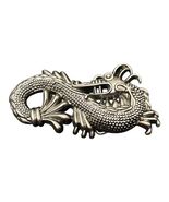 Vintage Dragon Silver Tone Metal Belt Buckle 3" - $20.00