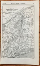 1923 Antique DELAWARE &amp; HUDSON RAILROAD Map Vintage RAILWAY Map - £7.86 GBP