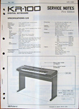 Roland KR-100 Digital Keyboard Original Service Manual, Schematics, Part... - $39.59