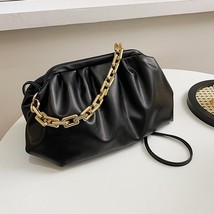 Pleated Cloud Bag Women&#39;s Handbag Designer Solid Color PU Leather Shoulder Cross - £41.68 GBP