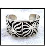 Sterling Silver Taxco Mexico Aztec Design Cutout Cuff Bracelet  - £159.87 GBP