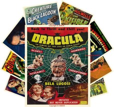 Vintage Horror Monster Movie Posters Classic Scary Movie Poster Wall Art Prints - £25.51 GBP