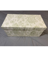 Large Ivory White Floral Pattern Jewelry Storage Box 16x8x8&quot; inches Fold... - £13.01 GBP