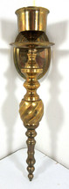 Vintage Solid Twisted Brass Sconce Wall Hanging Taper Candle Holder 12” - $19.75
