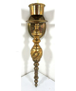 Vintage Solid Twisted Brass Sconce Wall Hanging Taper Candle Holder 12” - £15.73 GBP