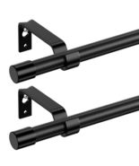 Curtain Rods 28-48in 5/8&quot; Metal Adjustable 2 Pack Black with Brackets - $19.73 CAD