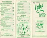 Carly&#39;s Casual Dining Menu Military Road Niagara Falls New York 1987 - £12.46 GBP
