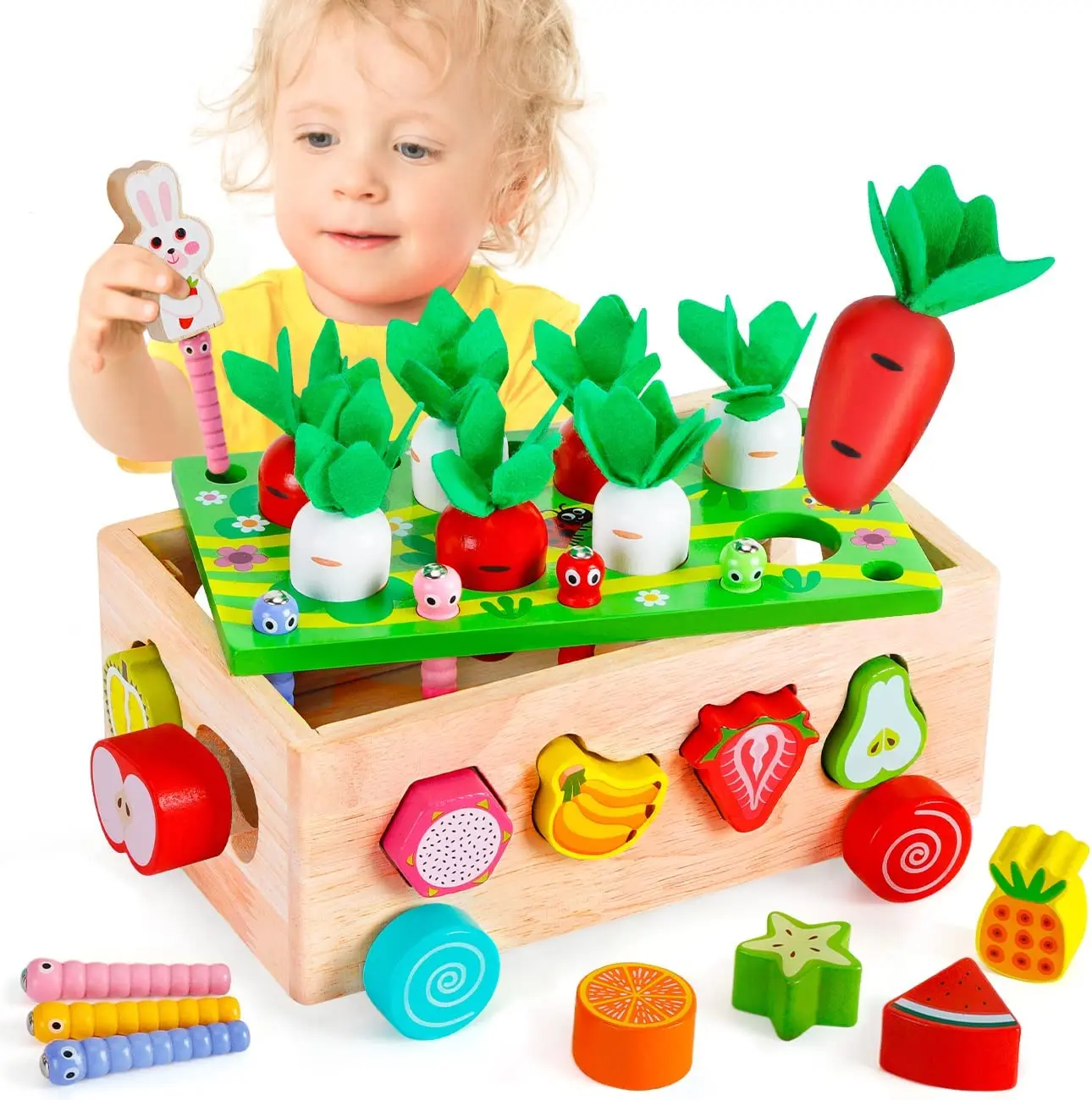 Carrot Harvest and Farm Game Toy Preschool Learning Activities Shape Sorter Toys - £10.83 GBP+