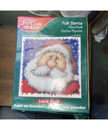 J&amp;P COATS Holiday FOLK SANTA Unused LATCH HOOK Rug KIT Boxed 12&quot; x 12&quot; V... - $532.00 MXN
