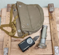 Lot 3pcs USSR Soviet Russian Flashlight 2pcs + PBF Gas Mask Bag, Origina... - $24.75