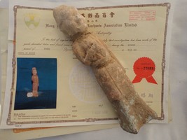 Certified Chinese Tang (618-906 AD) Dynasty Terra Cotta Figure 9&quot; - £466.91 GBP