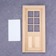 DIY 1:12 Dollhouse Miniature 6-panel Interior Door 6 Panes Door; 18.5cm high - £5.98 GBP