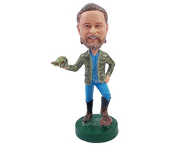 Custom Bobblehead Hunter doc wearing a snake leather jacket holding his hat on t - £69.51 GBP