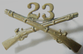 WW2 infantry officers collar pin 23rd regiment - $49.49
