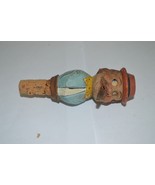 Unusual Wooden Cork Stopper, lever turns eyes, hat and cigar - $44.99