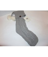 UGG Cable Knit Stocking with Pom Poms Seal Grey NWT - $38.35