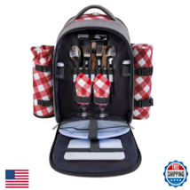 apollo walker Picnic Backpack Bag with Cooler Compartment, Detachable Bo... - $77.39