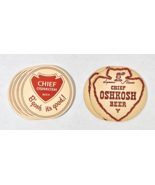 6 Vintage Chief Oshkosh Beer Coasters Supreme Pilsner - $25.25