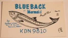 Vintage CB Ham radio Amateur Card KDN 9810 Portland Oregon Blueback Mermaid - £3.74 GBP