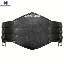 Viking Embossed Waist Armor, Norse Faux Leather Wide Belt, Medieval Knig... - £39.86 GBP