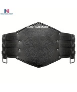 Viking Embossed Waist Armor, Norse Faux Leather Wide Belt, Medieval Knig... - £39.30 GBP
