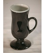 Hall Glossy Jet Black Irish Cream Coffee Latte Pedestal Mug Cup 1270 Vin... - £7.77 GBP