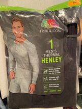 1 Medium Men's Long Sleeve Thermal Henley Top *NEW* e2 - $14.99