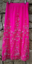 Indian Skirts Lehenga Pink Silk Pakistani Pre Owned Bollywood Heavy Part... - £96.97 GBP