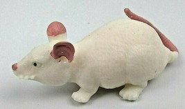MINI White Squooshy Mouse Halloween soft Jiggly Rubber Life Size Toy Rodent pink - £5.59 GBP