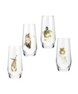 Royal Worcester Wrendale Designs Tall Glass Set of 4 Highball Drinking G... - $364.18 MXN