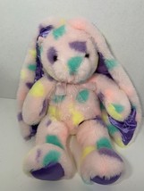 Commonwealth plush pastel pink polka dot Easter bunny rabbit purple satin 17&quot; - £23.36 GBP