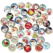 50Pcs 12Mm(1/2&quot;) Assorted Styles Christmas Snow Man Tree Claus Jingle Bell Glass - £11.71 GBP