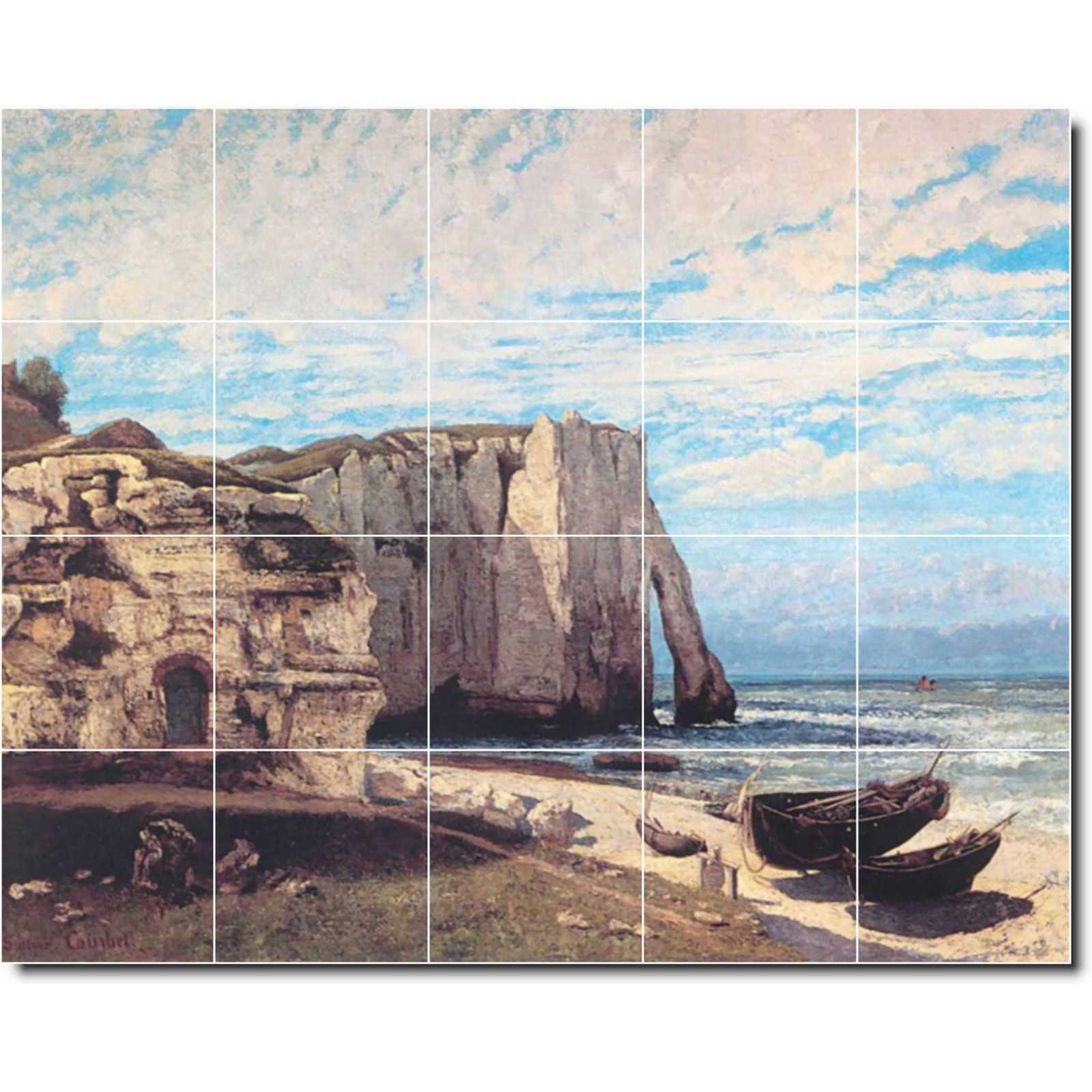 Courbet gustave the cliff at etretat after the storm