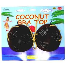 HAWAIIAN COCONUT SHELL BRA TOP luau party supplies hawaii womens hula da... - $6.64