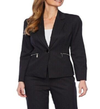 NEW LE SUIT BLACK WHITE  STRIPES CAREER JACKET BLAZER   SIZE 14 - $59.39