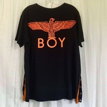 BOY LONDON Snap Side T-Shirt RARE Vintage Rubber Eagle Logo Black Orange... - $143.44